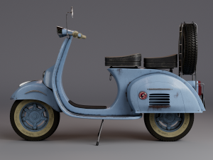 Realistic Old Vespa Model Modelo 3D