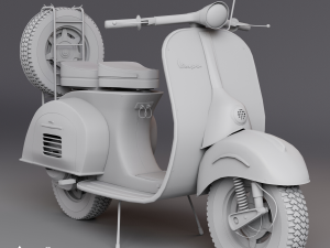 Realistic Old Vespa Model Modelo 3D