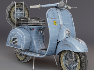 Realistic Old Vespa Model Modelo 3D