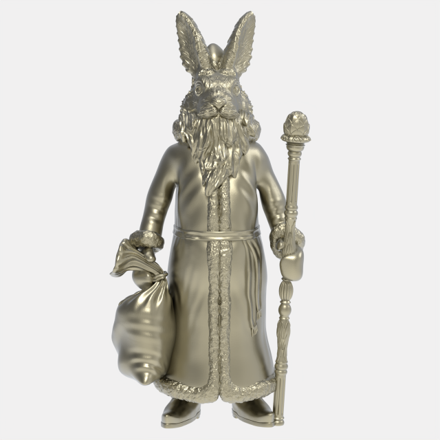 New year rabbit santa claus 3D Druckmodell .c4d .max .obj .3ds .fbx .stl .blend