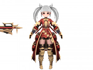 Warrior Azura Cyber Girl Constructor 3D 모델