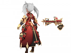 Warrior Azura Cyber Girl Constructor 3D 모델