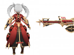 Warrior Azura Cyber Girl Constructor 3D 모델