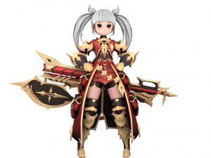 Warrior Azura Cyber Girl Constructor 3D 모델