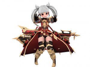 Warrior Azura Cyber Girl Constructor 3D 모델