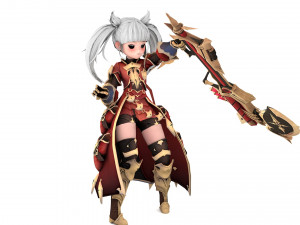 Warrior Azura Cyber Girl Constructor 3D 모델