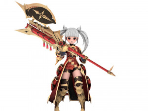 Warrior Azura Cyber Girl Constructor 3D 모델