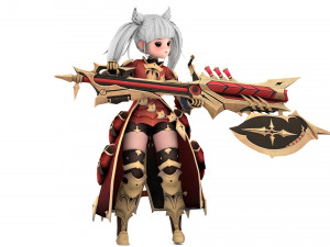 Warrior Azura Cyber Girl Constructor 3D 모델