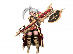 Warrior Azura Cyber Girl Constructor 3D 모델