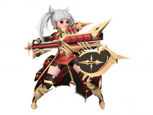 Warrior Azura Cyber Girl Constructor 3D 모델
