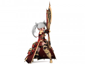 Warrior Azura Cyber Girl Constructor 3D 모델