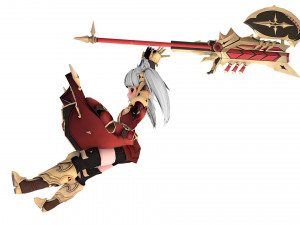 Warrior Azura Cyber Girl Constructor 3D 모델