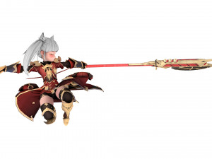 Warrior Azura Cyber Girl Constructor 3D 모델