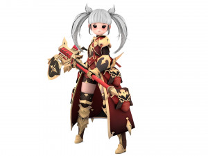 Warrior Azura Cyber Girl Constructor 3D 모델
