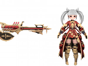 Warrior Azura Cyber Girl Constructor 3D 모델