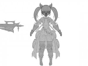 Warrior Azura Cyber Girl Constructor 3D 모델