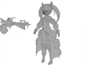 Warrior Azura Cyber Girl Constructor 3D 모델