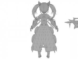 Warrior Azura Cyber Girl Constructor 3D 모델