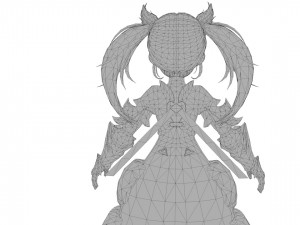 Warrior Azura Cyber Girl Constructor 3D 모델