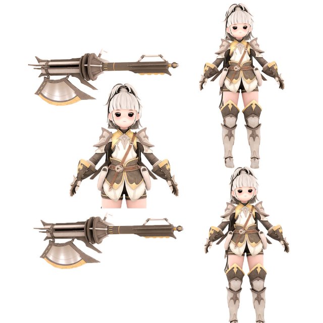 3D Character Amazonian warrior girl 3D-Modell .c4d .max .obj .3ds .fbx .stl .blend 