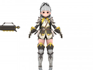 3D Character Amazonian warrior girl 3D-Modell