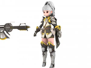 3D Character Amazonian warrior girl 3D Model