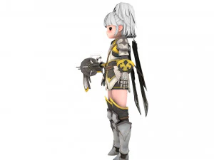 3D Character Amazonian warrior girl 3D Model
