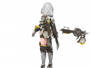 3D Character Amazonian warrior girl 3D-Modell