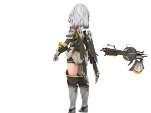 3D Character Amazonian warrior girl 3D Model