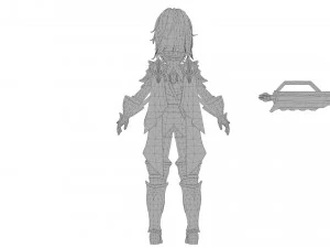 3D Character Amazonian warrior girl 3D Model
