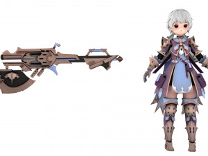 Warrior cartoon girl character woman 3D 模型