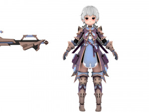 Warrior cartoon girl character woman 3D 模型