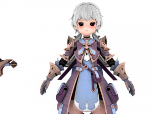 Warrior cartoon girl character woman 3D 模型