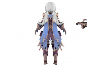 Warrior cartoon girl character woman 3D 模型