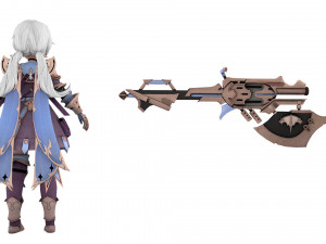 Warrior cartoon girl character woman 3D 模型