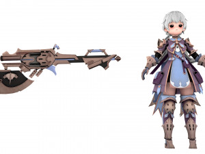 Warrior cartoon girl character woman 3D 模型