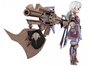 Warrior cartoon girl character woman 3D 模型