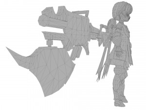 Warrior cartoon girl character woman 3D 模型