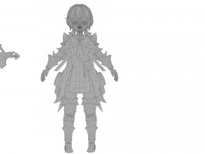 Warrior cartoon girl character woman 3D 模型