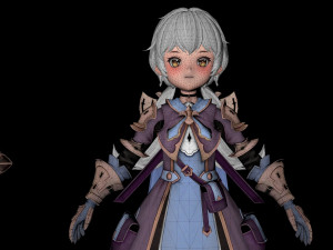 Warrior cartoon girl character woman 3D 模型
