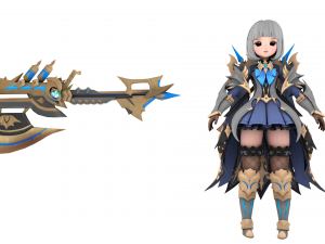 Warrior naina female rigged character 3D Model