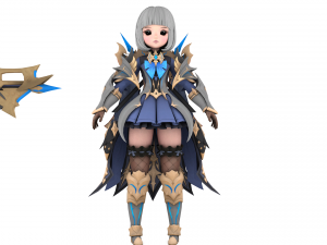 Warrior naina female rigged character 3D Model