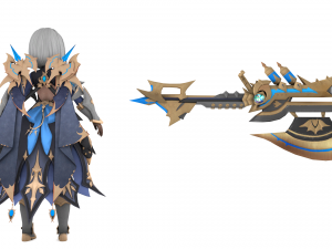 Warrior naina female rigged character 3D Model