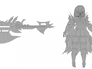 Warrior naina female rigged character 3D Model