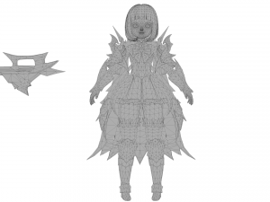 Warrior naina female rigged character 3D Model