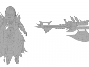 Warrior naina female rigged character 3D Model