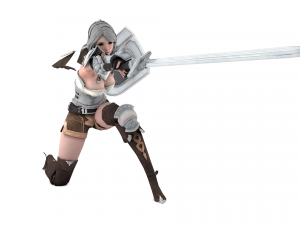 Supery warrior girl 3 rigged Model 3D