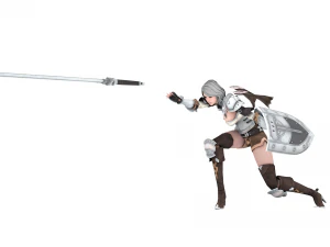 Supery warrior girl 3 rigged 3D Model