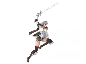 Supery warrior girl 3 rigged 3D Model