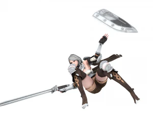 Supery warrior girl 3 rigged 3D Model
